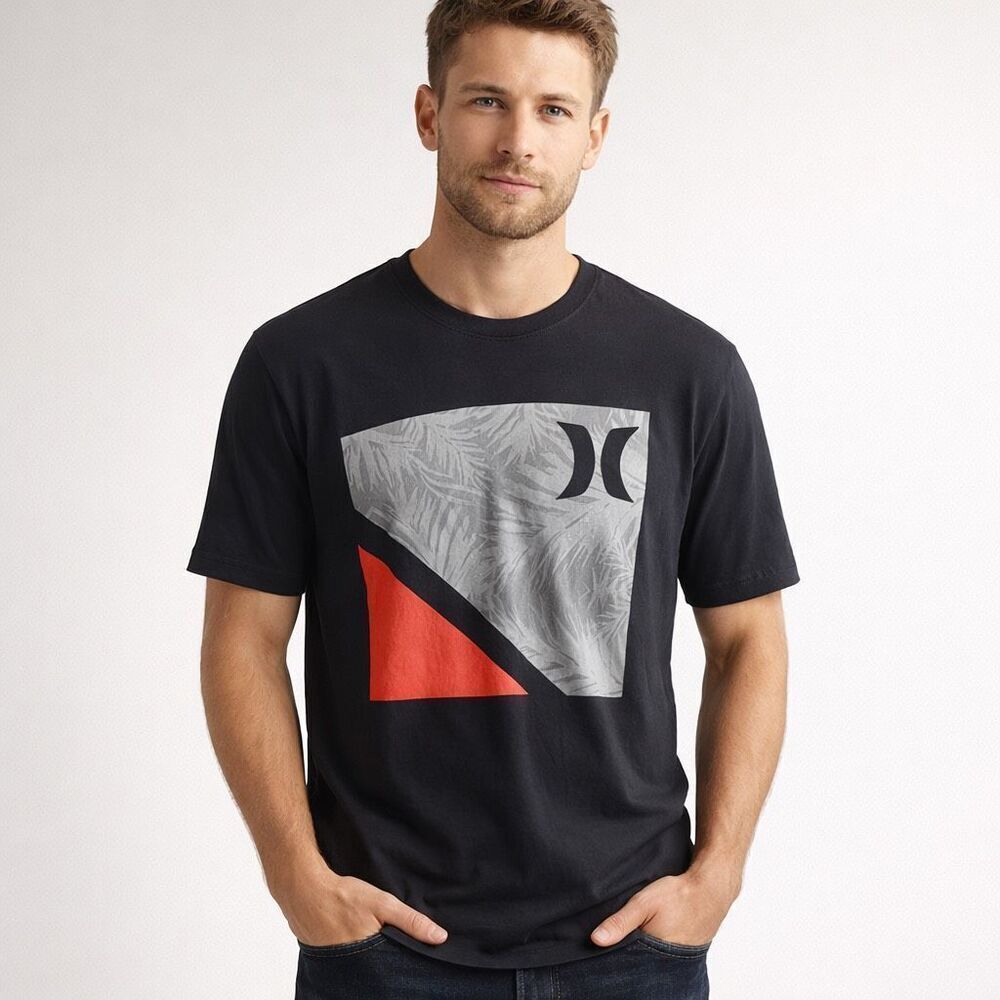 Hurley Graphic Tee Mens Medium Black Surf Skate Logo Shirt